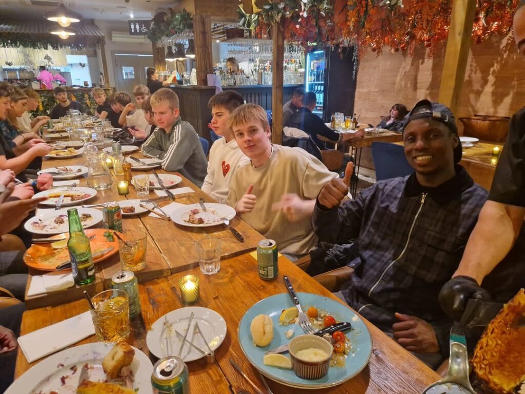 York Futsal Viking Team enjoying their Christmas party as Casa Rodizio.
