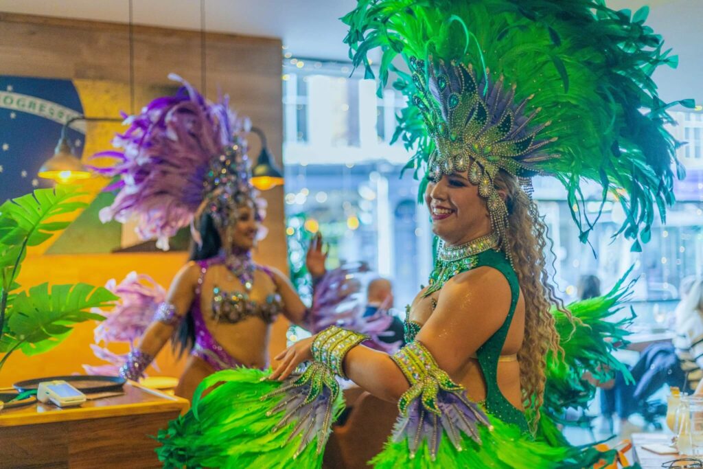 Samba dancers at Casa Rodizio