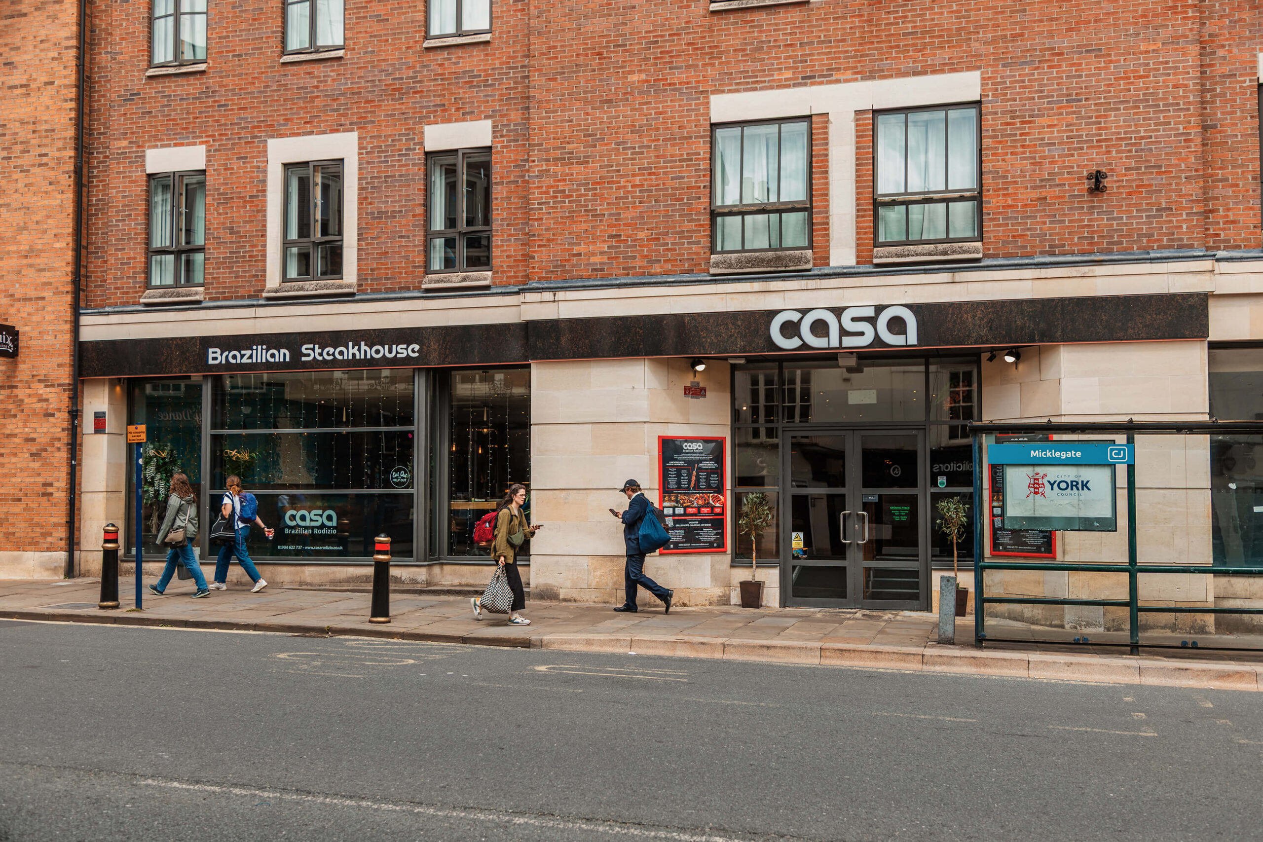 Exterior view of Casa Brazilian Rodizio steakhouse on Micklegate in York.