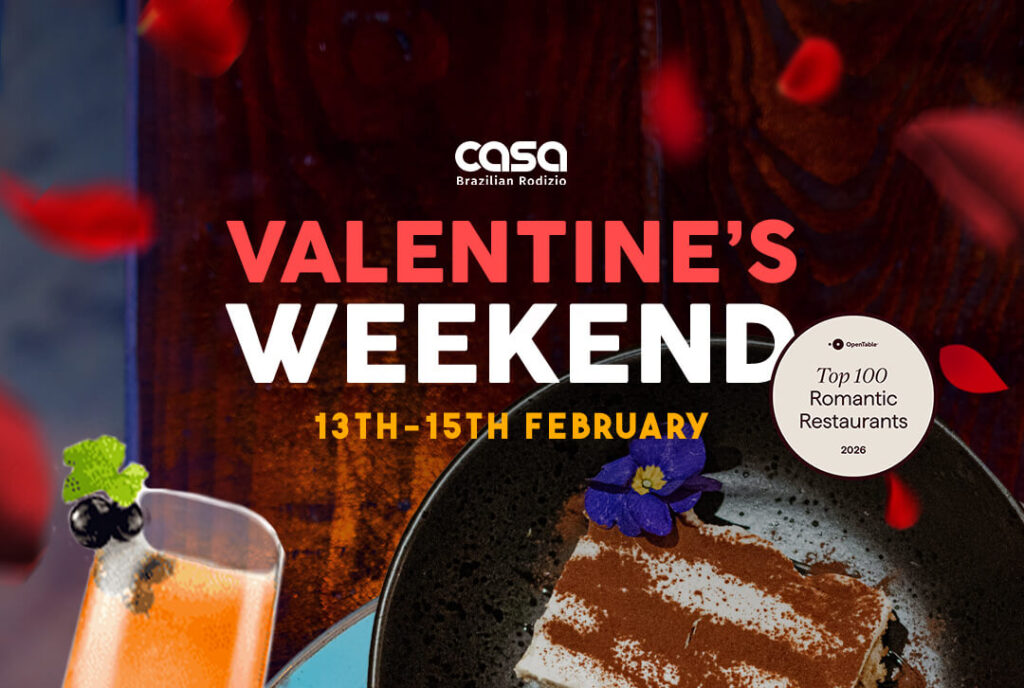 Valentine's day 2026 at Casa Brazilian rodizio in York, romantic dining for couples.